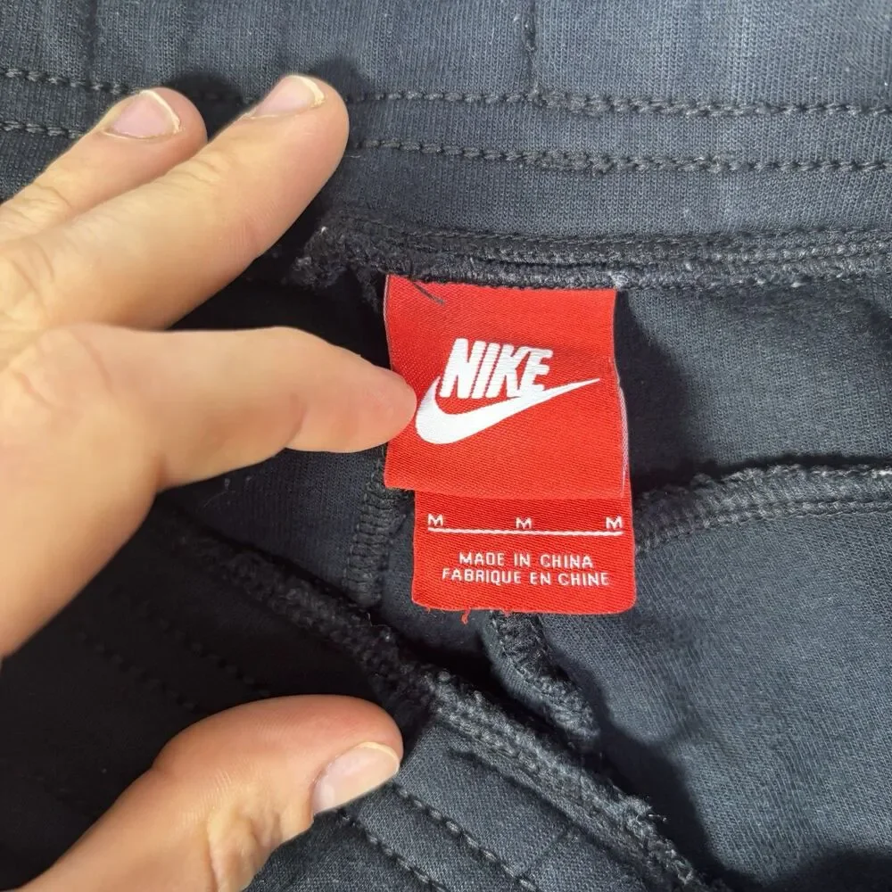 Nike Tech Fleece Sweatpants Mens Medium Black Activewear Training Zip Pockets